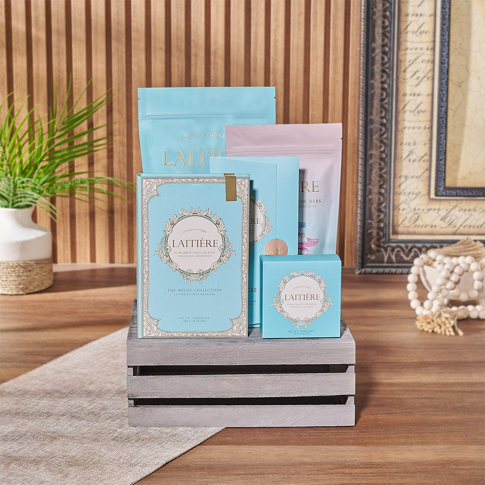 Chocolate Confection Gift Crate – how the gift is presented