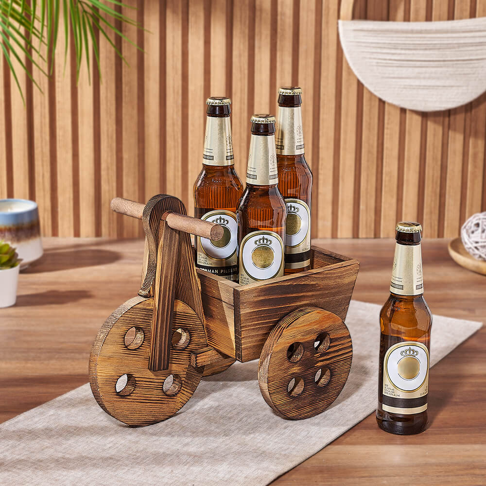 Wooden Cart Beer Gift – how the gift is presented
