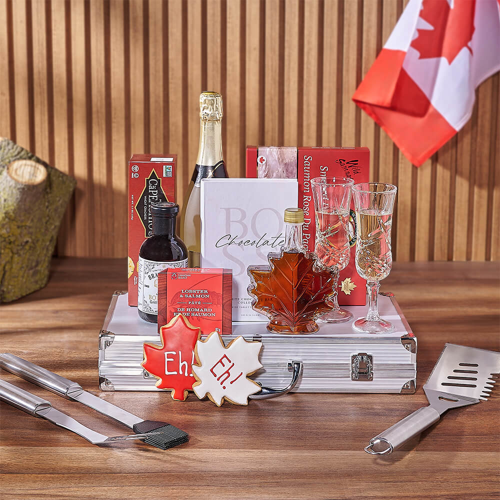 Canada Day Sparkling Wine Gift Set – how the gift is presented