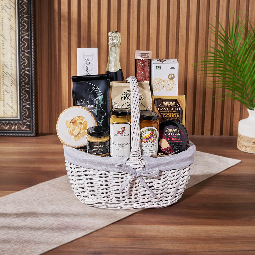 Cheese, Chutney & Champagne Gift Set from America Baskets - Champagne Gift Basket - America Delivery