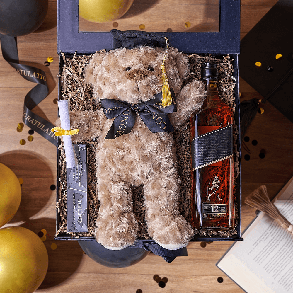 Dark Chocolate and Whiskey Gift Basket – how the gift is presented