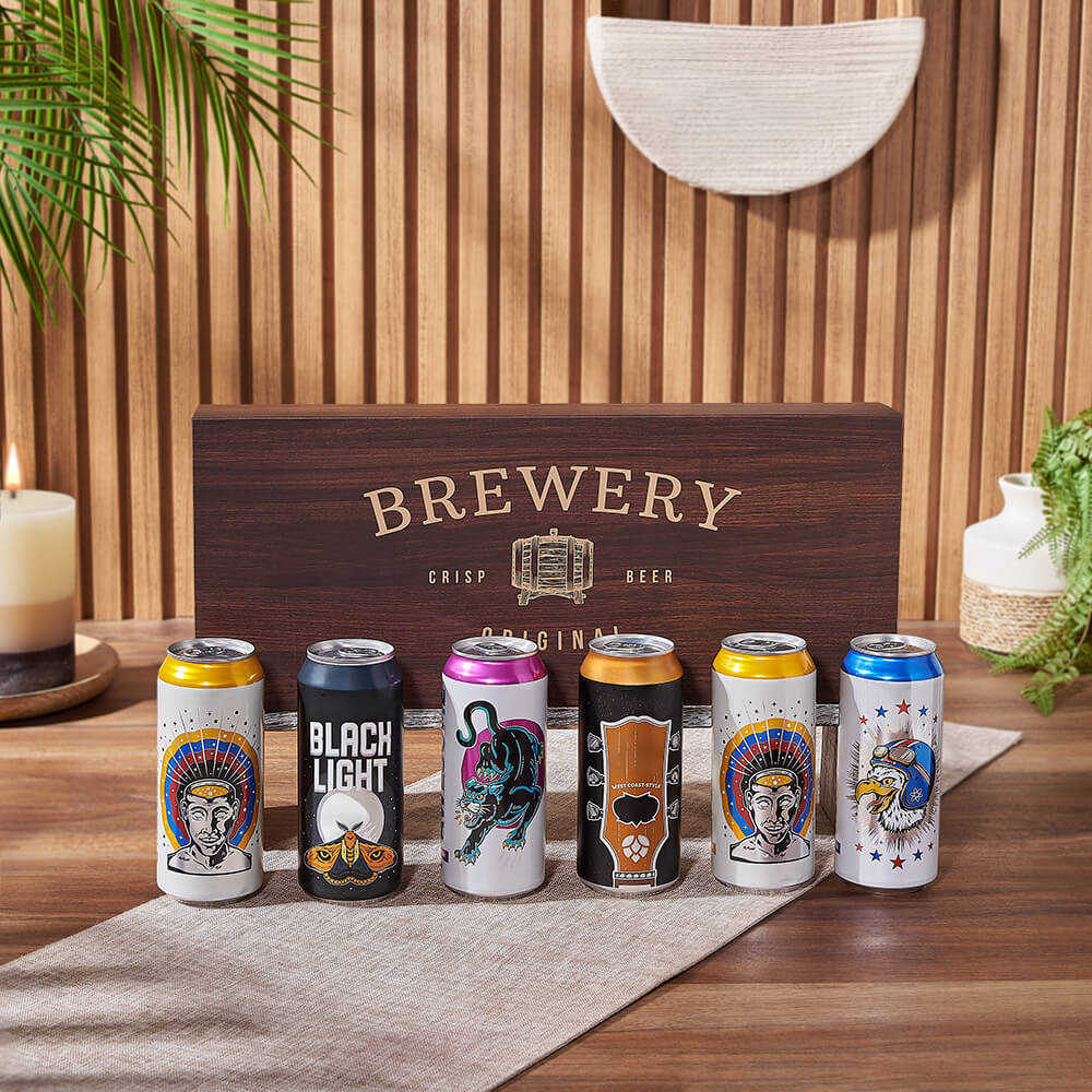 Craft Beer Six-Pack Box Gift Basket – how the gift is presented