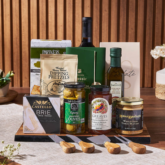 Delicious Gathering Wine & Cheese Gift Set, wine gift, wine, cheese gift, cheese, America delivery