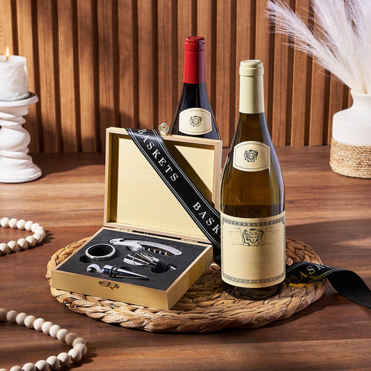 Elegant Wooden Wine Gift Set from America Baskets - Wine Gift Basket - America Delivery