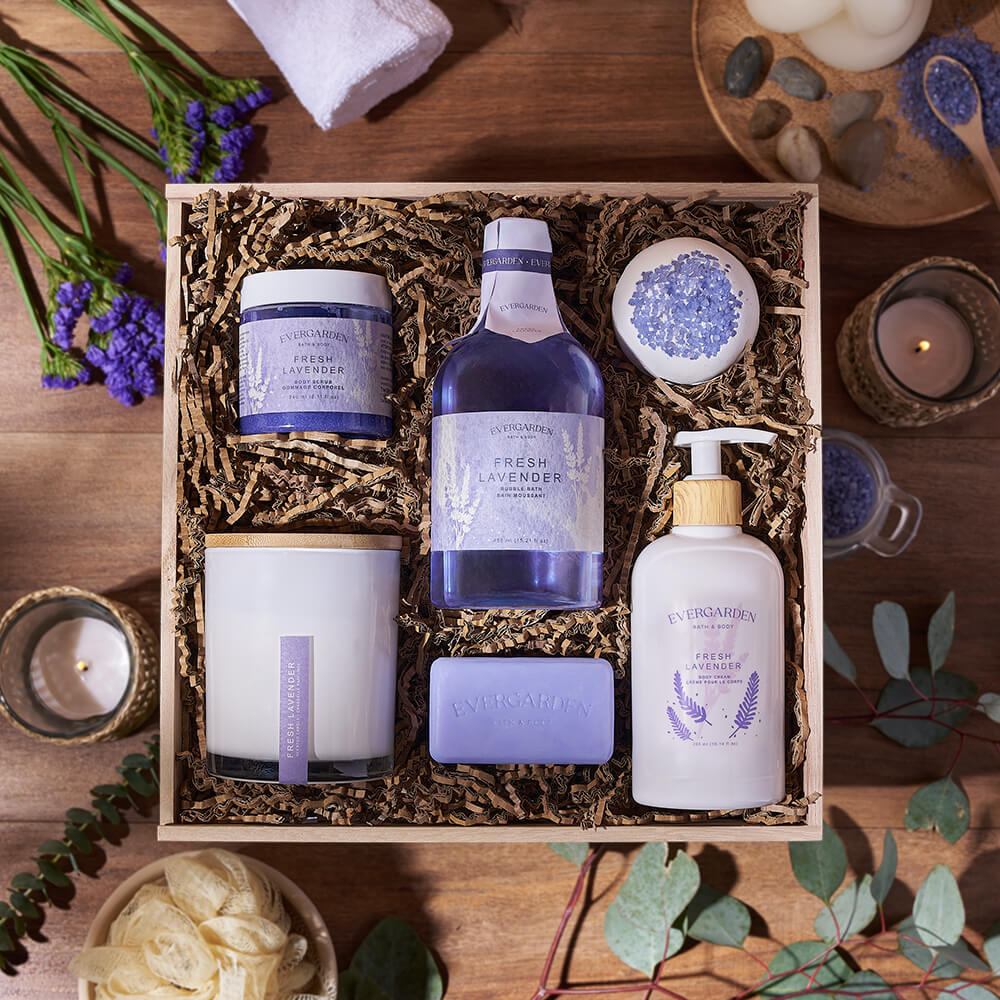 Fresh Lavender Spa Gift Crate, spa gift, spa, bath & body gift, bath & body, mothers day gift, mothers day, America delivery