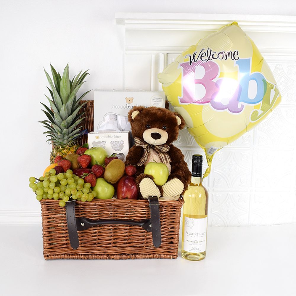 Wicker Basket Wine Gift – how the gift is presented