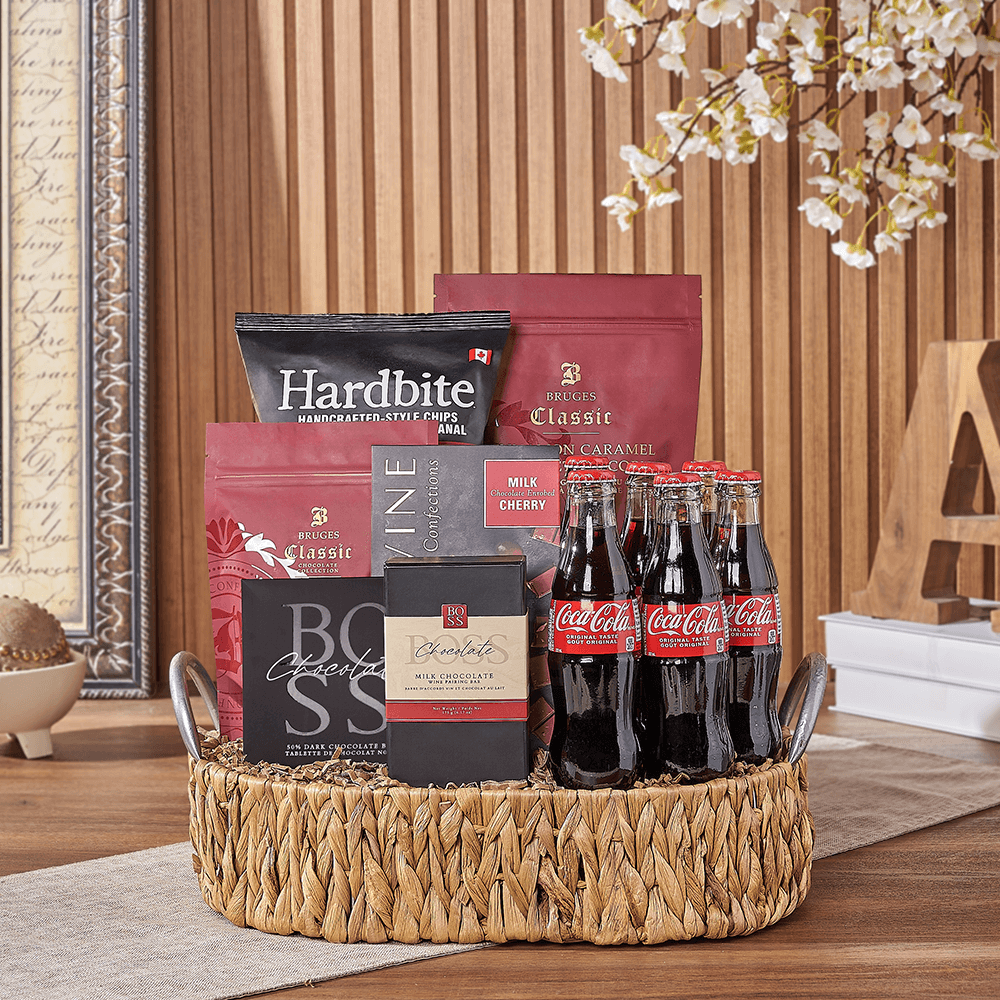 Halal Soda and Chocolate Gift Basket – how the gift is presented