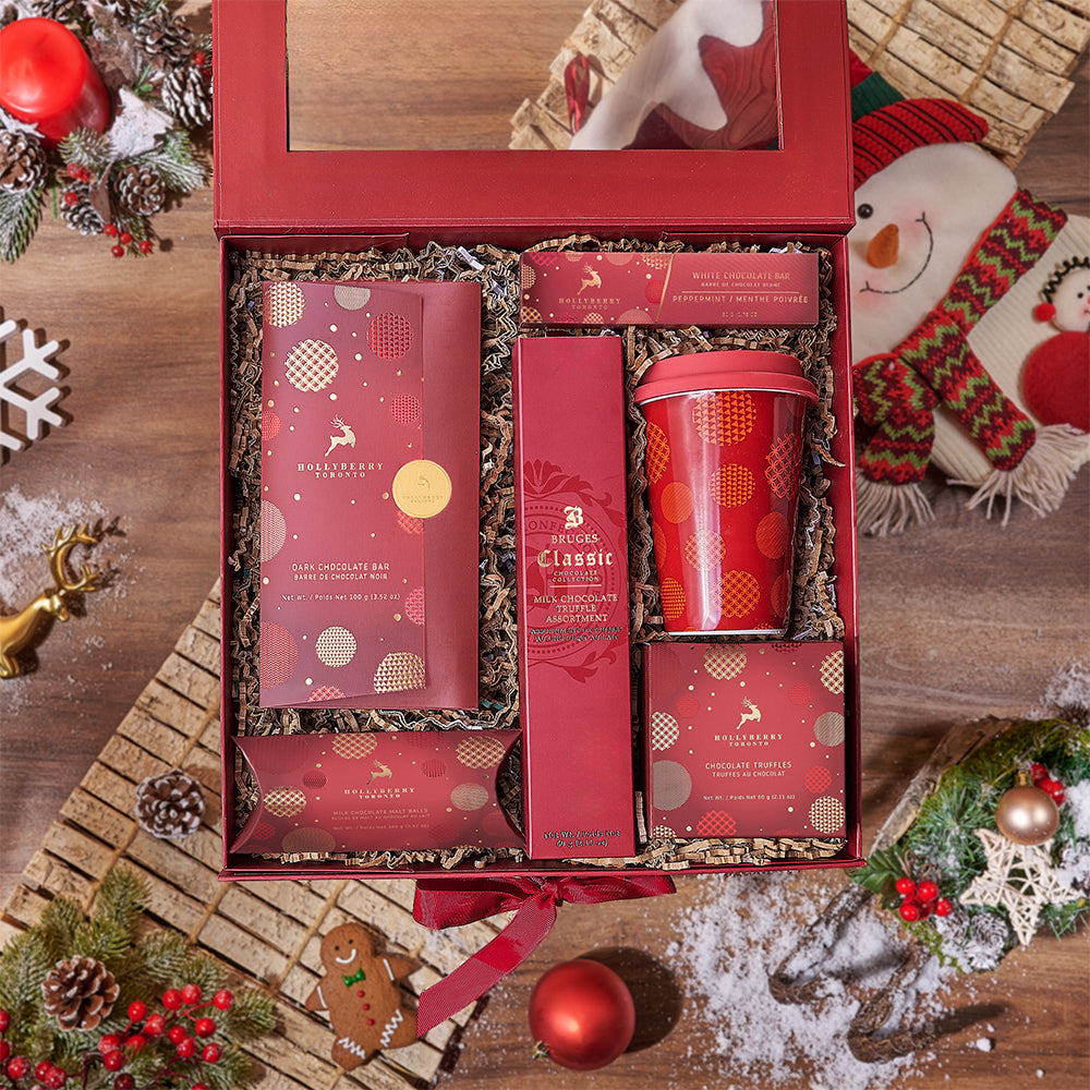 Red Box Holiday Chocolate Assortment Gift Basket – how the gift is presented