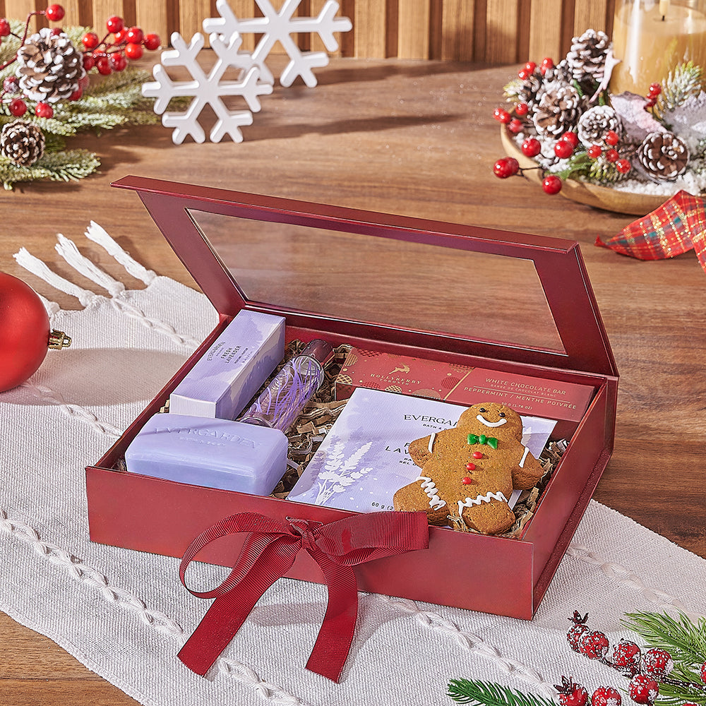 Lavender Bath Essentials Gift Box – how the gift is presented