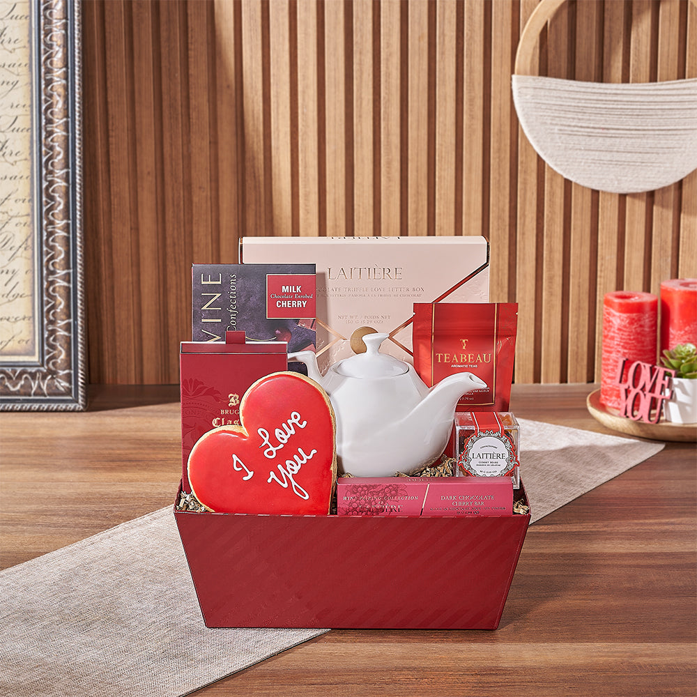Regal Heights Valentine’s Day Gift Basket, tea gift, tea, chocolate gift, chocolate, America delivery