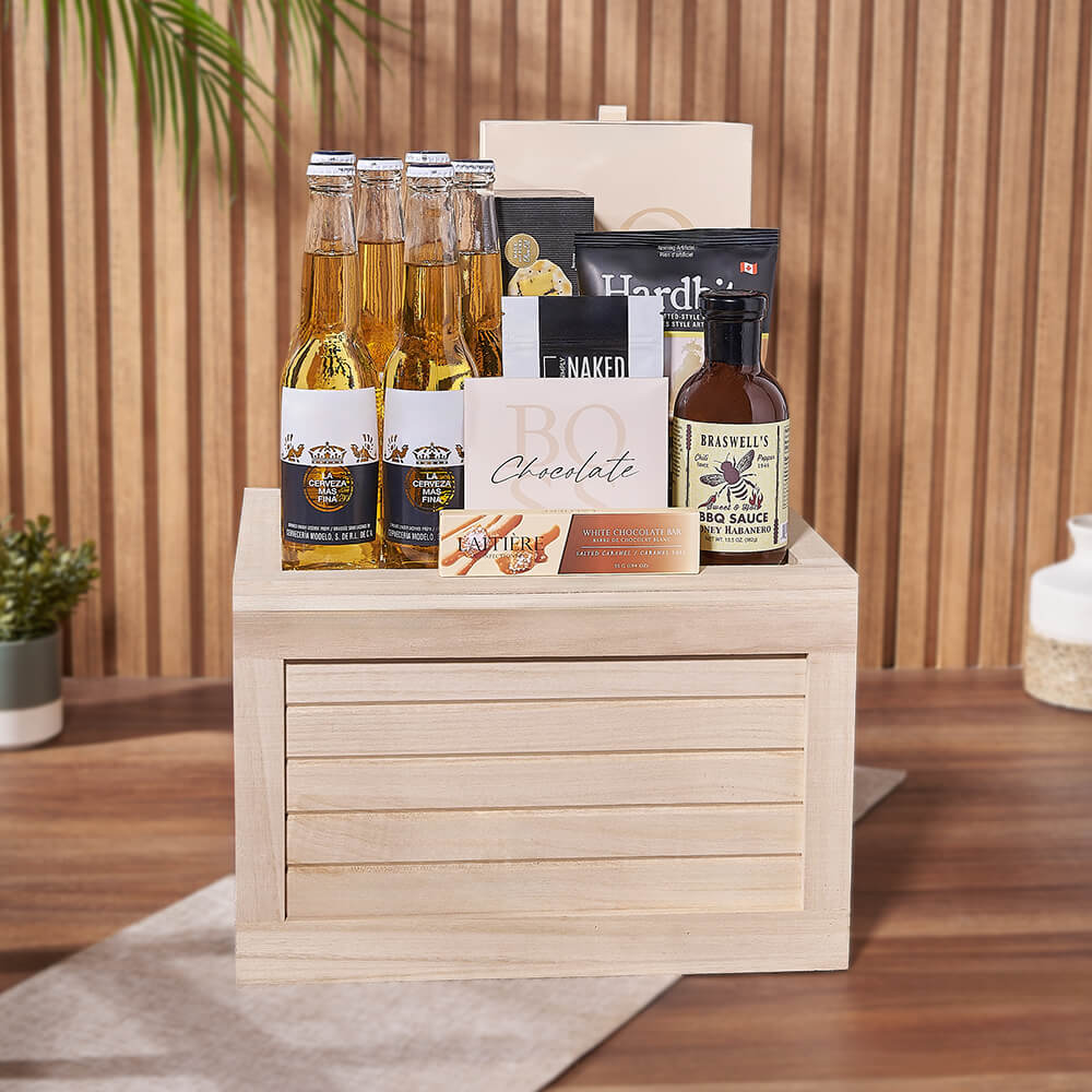 Spread a Smile Corona Crate, beer gift, beer, chocolate gift, chocolate, snack gift, snack, America delivery