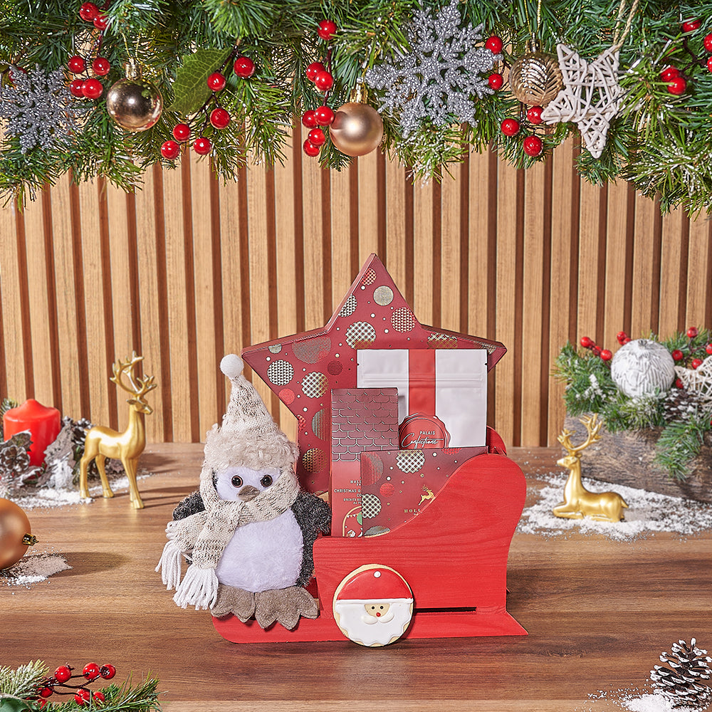 Holiday Hollyberry Truffle Assortment Gift Basket – how the gift is presented