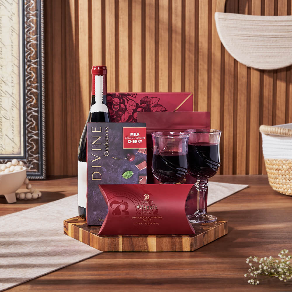 Tempting Chocolate & Wine Gift, wine gift, wine, chocolate gift, chocolate, America delivery
