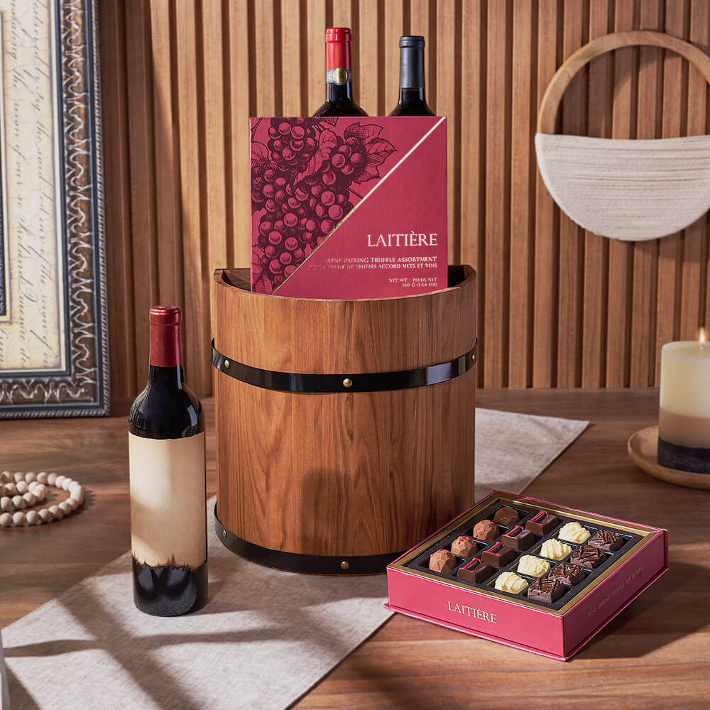 Three-Bottle Wine Gift Basket – how the gift is presented