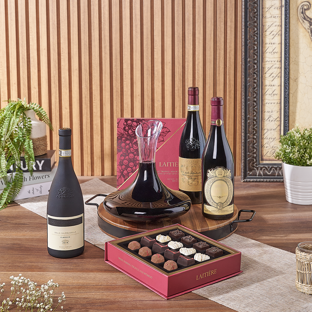 Decanter and Vintage Wine Gift – how the gift is presented