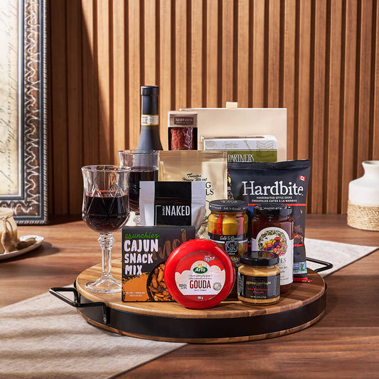 Wish You Success Wine & Goodies Gift Basket, wine gift, wine, charcuterie gift, charcuterie, cheese gift, cheese, America delivery