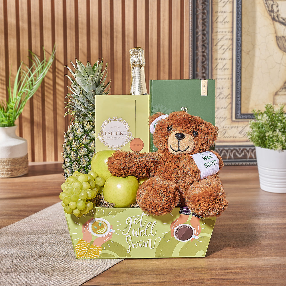 Get Well Sparkling Wine Gift – how the gift is presented