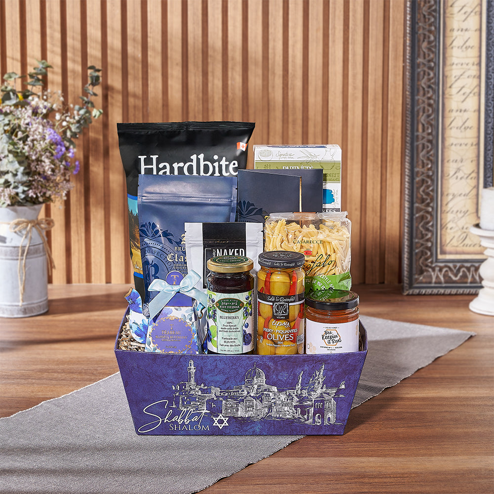 Kosher Hanukkah Snack Market Tray – how the gift is presented