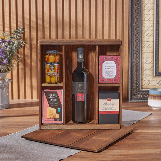 Celebrate in style with the Deluxe Kosher Wine Box, California basket - California delivery