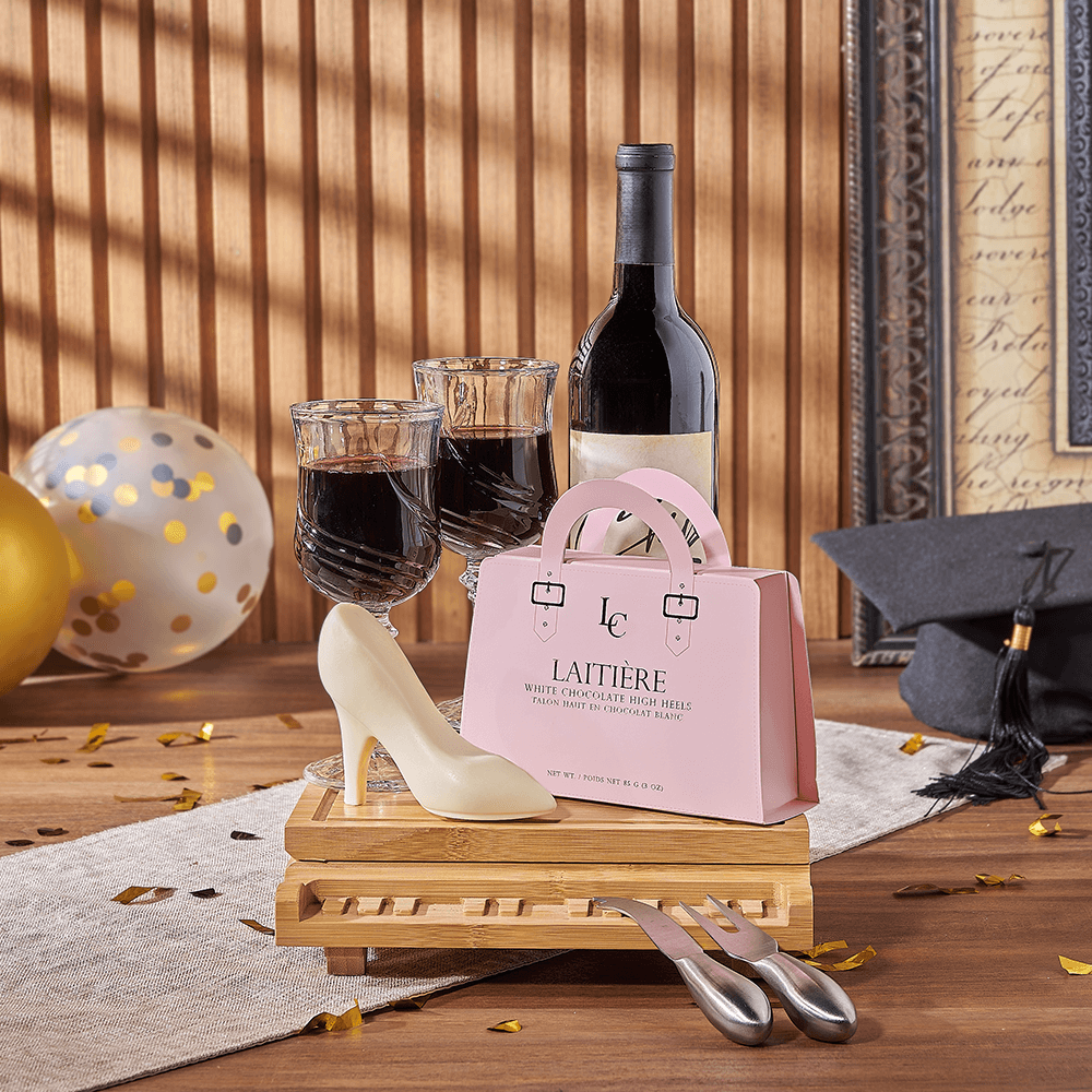 Wine &amp; Piano Grad Gift, wine gift, wine, graduation gift, graduation, chocolate gift, chocolate, America delivery
