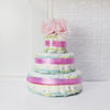 Baby Girl Diaper Cake Gift Set From America Baskets - Baby Gift Basket - America Delivery.