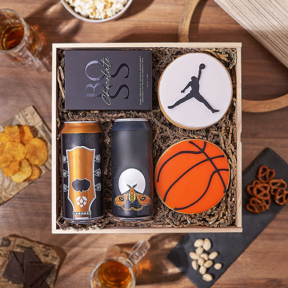 Basketball &amp; Craft Beer Box, beer gift, beer, sports gift, sports, cookie gift, cookie, America delivery