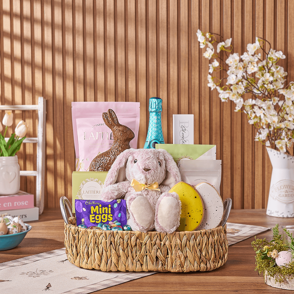 Bubbly Bunny Gift Set, sparkling wine gift, sparkling wine, champagne gift, champagne, chocolate gift, chocolate, easter gift, easter, America delivery