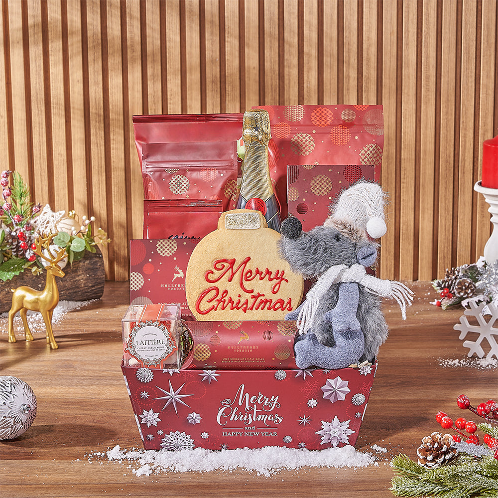 Christmas Gift Baskets with Champagne