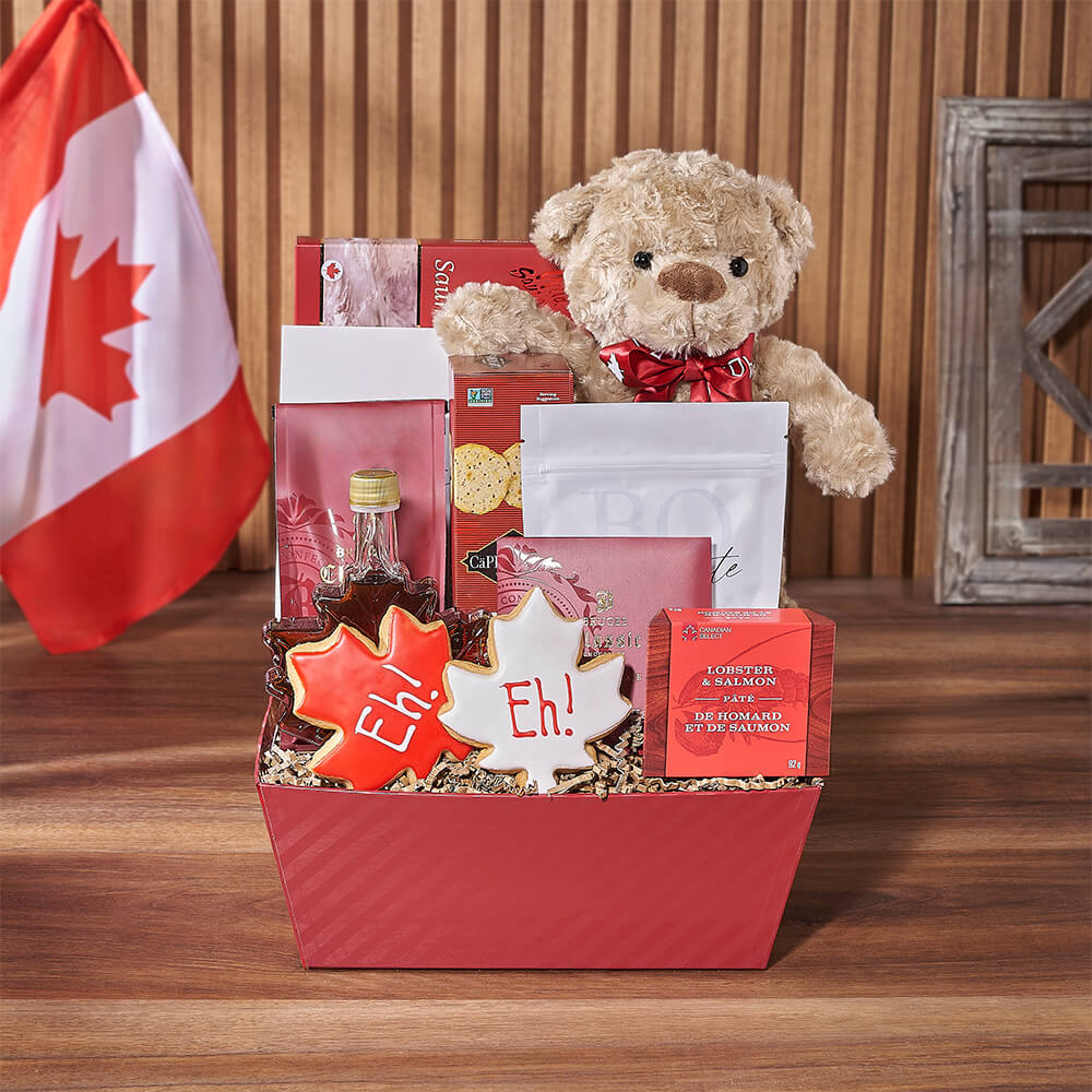 Canada Day Seafood &amp; Snack Gift, canada day gift, canada day, seafood gift, seafood, cookie gift, cookie, America delivery