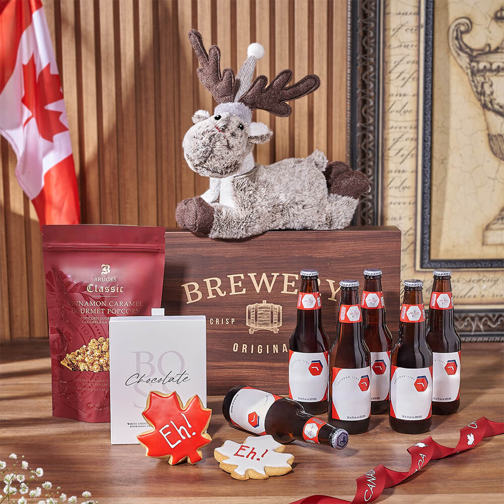 Canada Day Sweet Treat &amp; Beer Gift, beer gift, beer, canada day gift, canada day, cookie gift, cookie, America delivery