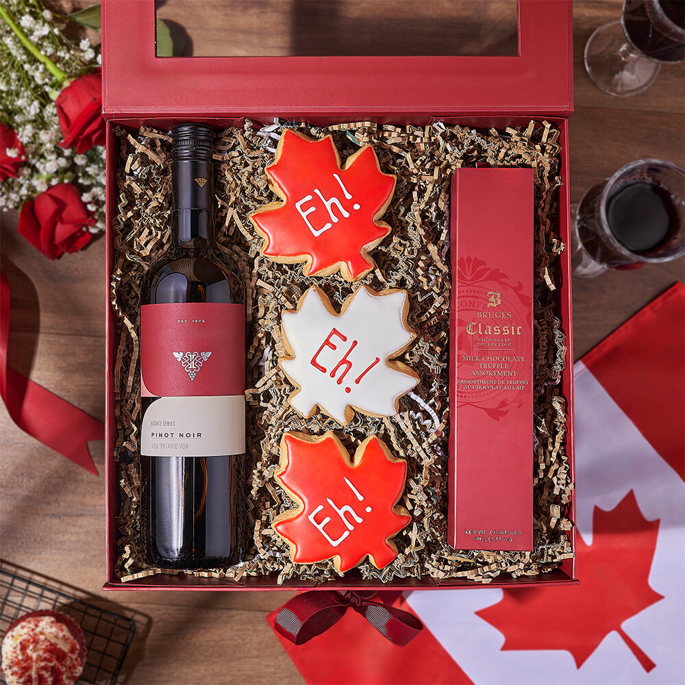 Red Gift Box with Wine – how the gift is presented