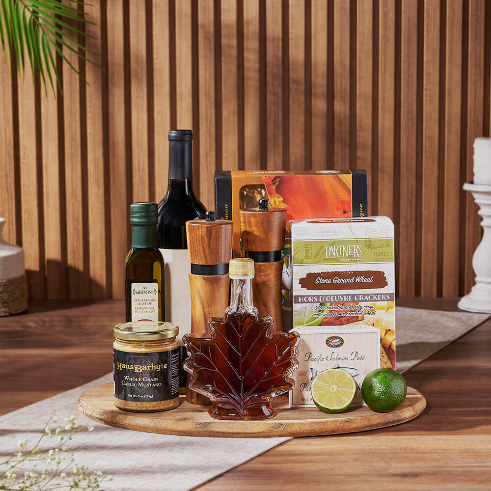 Candied Salmon &amp; Wine Gift Set, wine gift, wine, seafood gift, seafood, gourmet gift, gourmet, Los Angeles delivery