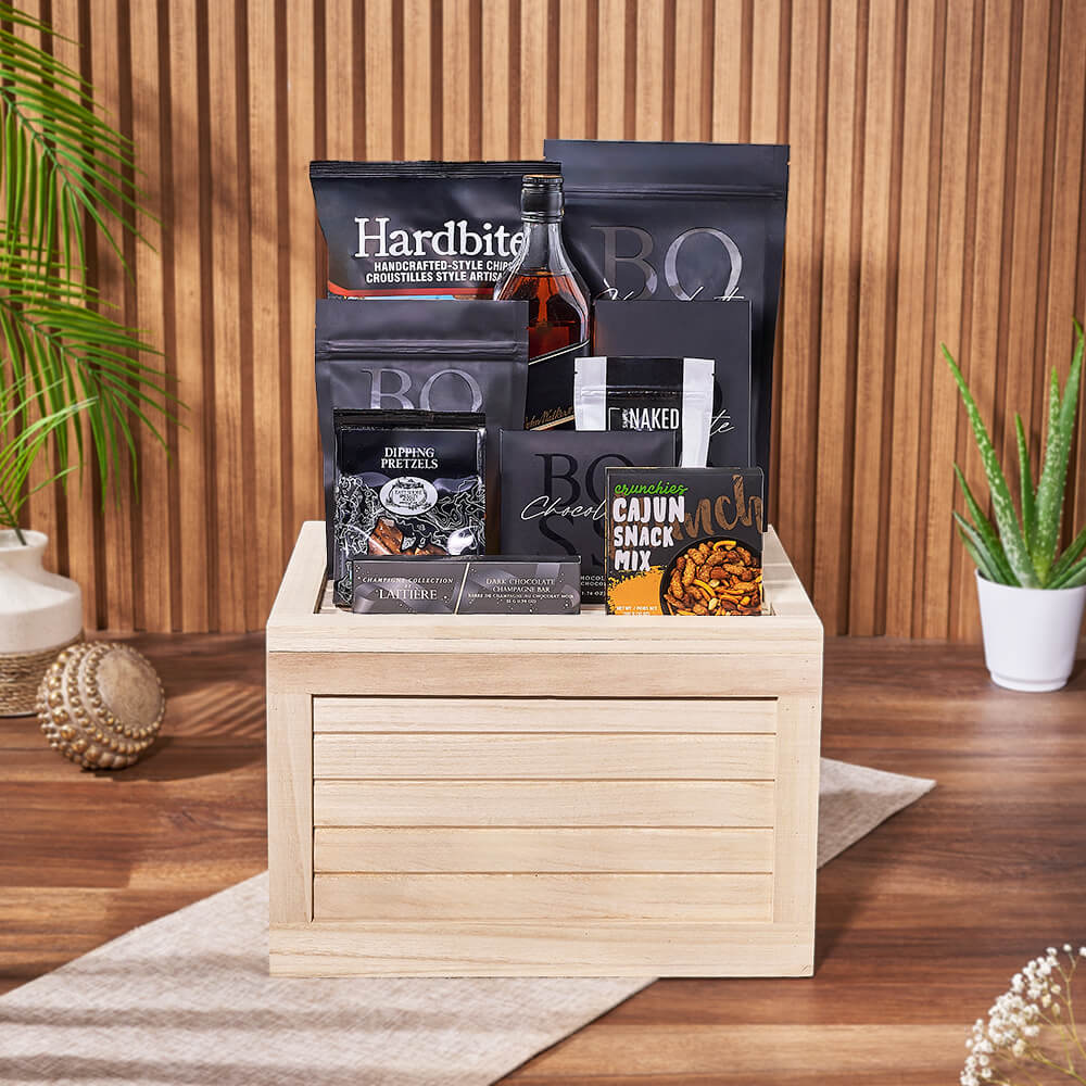 Carleton Liquor &amp; Snack Crate From America Baskets-America Delivery