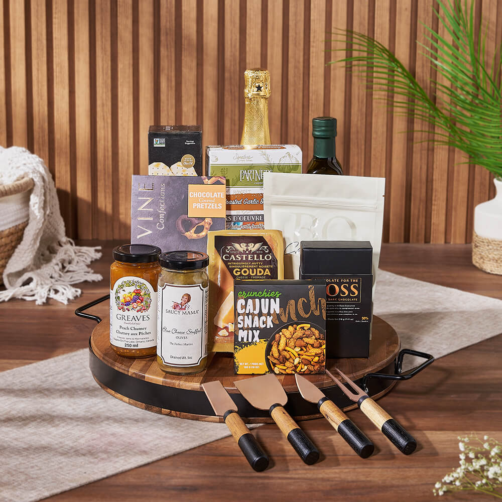 Champagne &amp; Cheese Platter Gift Set, champagne gift, champagne, sparkling wine gift, sparkling wine, cheese board gift, cheese board, Los Angeles delivery