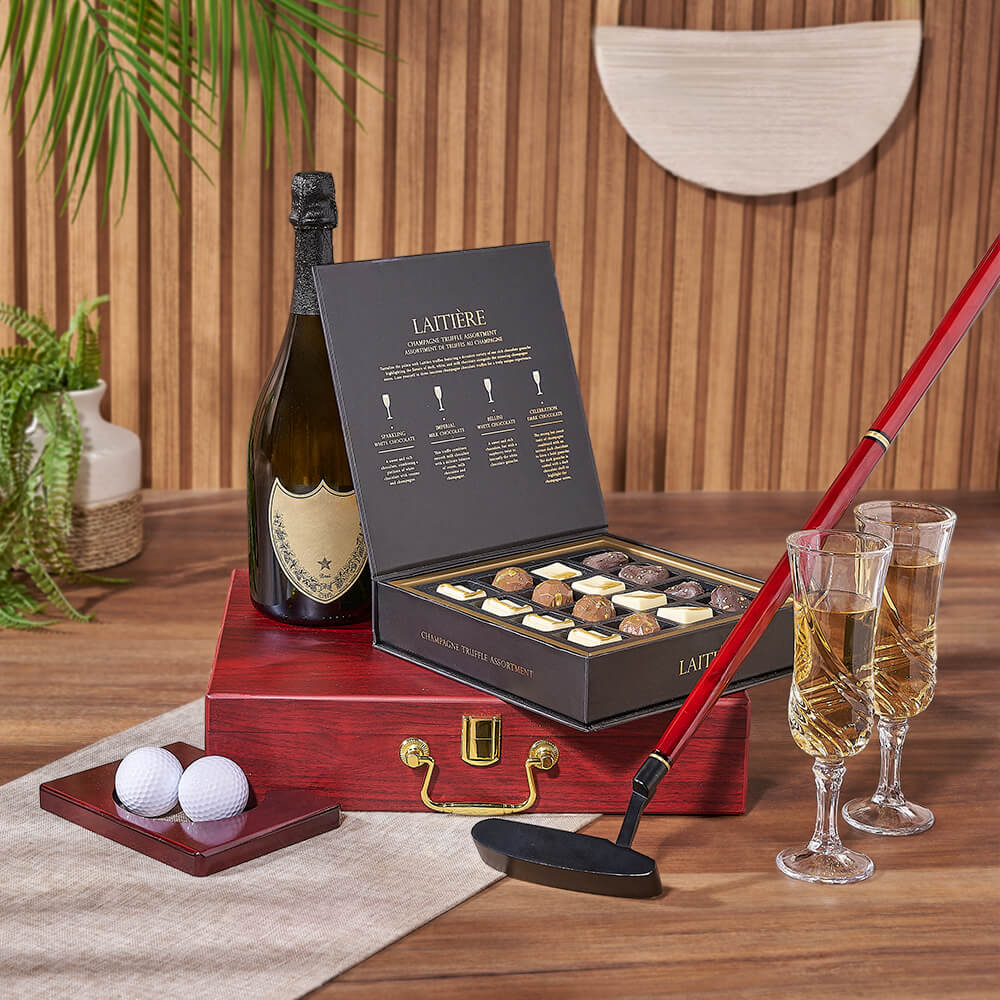 Champagne &amp; Golf Practice Set, champagne gift, champagne, sparkling wine gift, sparkling wine, golf gift, golf, America Delivery