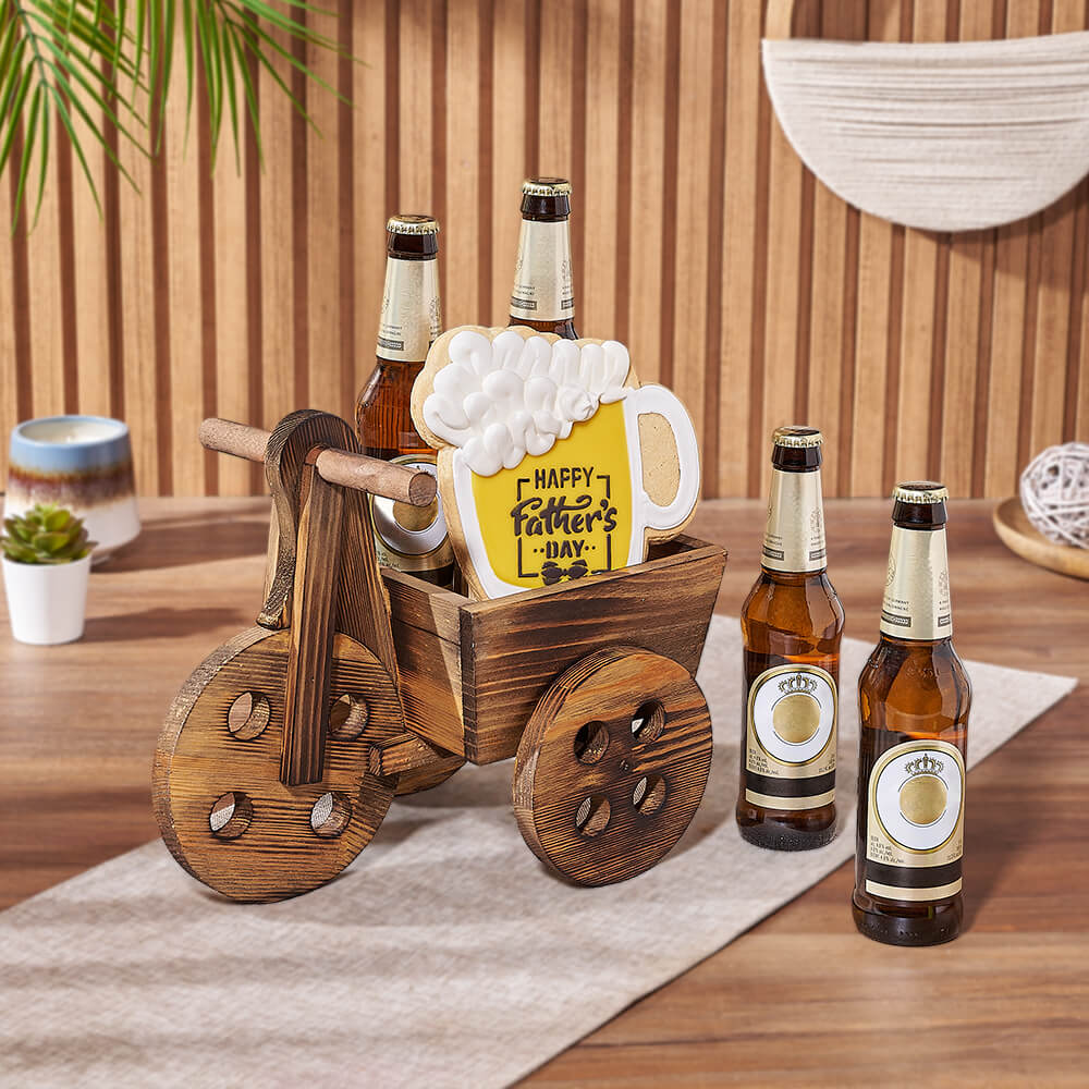 Beer and Father's Day Cookie Basket – how the gift is presented