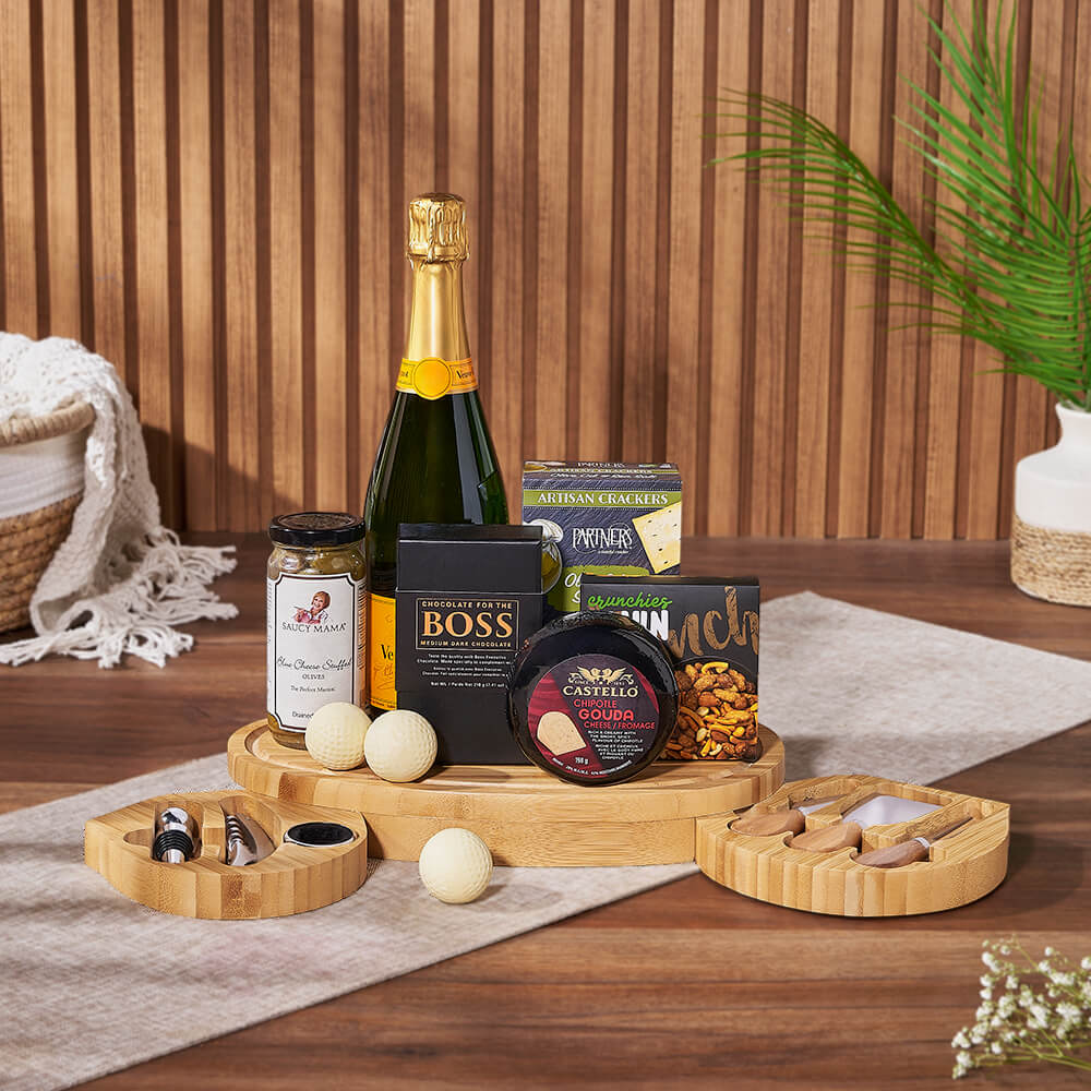 Cheese &amp; Champagne Celebration Gift Set from America Baskets - Champagne Gift Basket - America Delivery