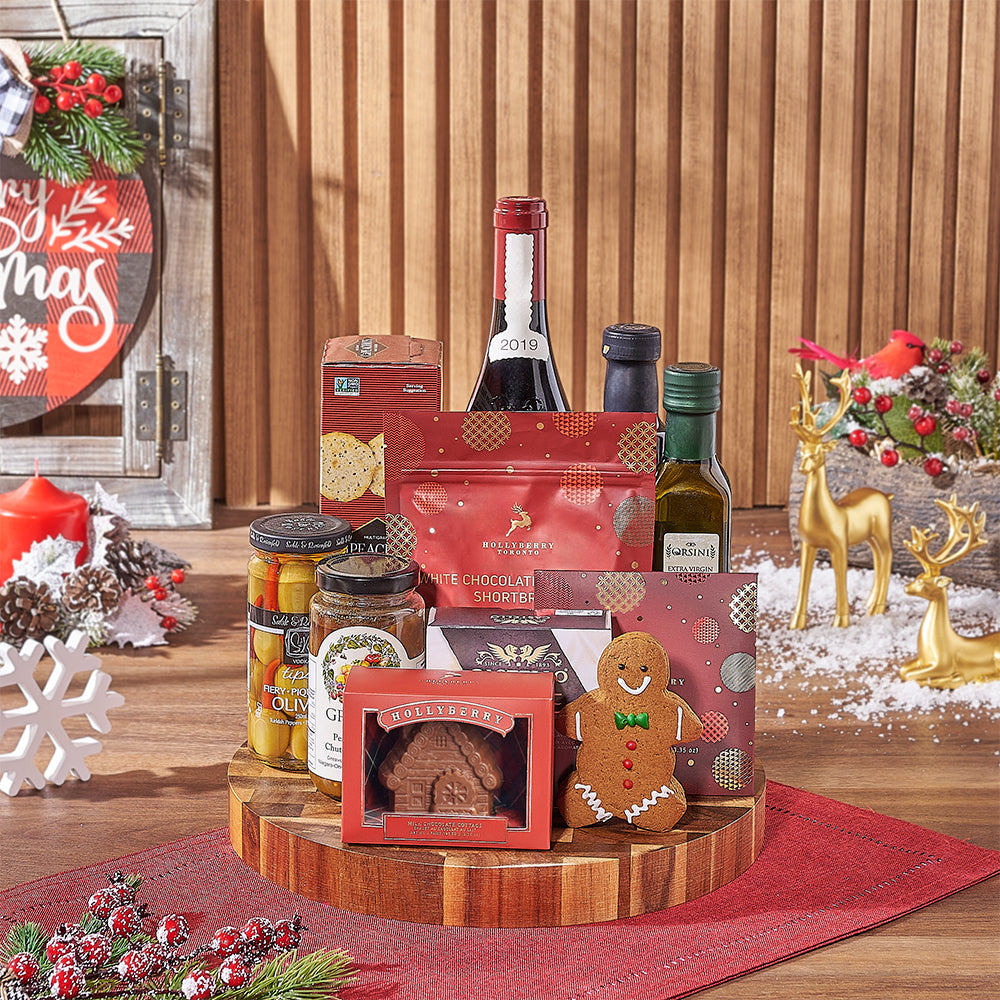 Christmas Chocolate &amp; Wine Gift Board, wine gift, wine, christmas gift, christmas, holiday gift, holiday, America delivery