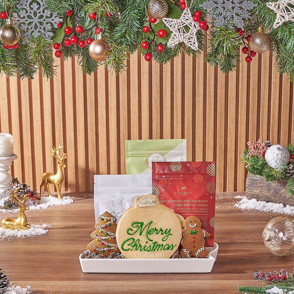 Holiday Gourmet Cookie Gift Basket – how the gift is presented