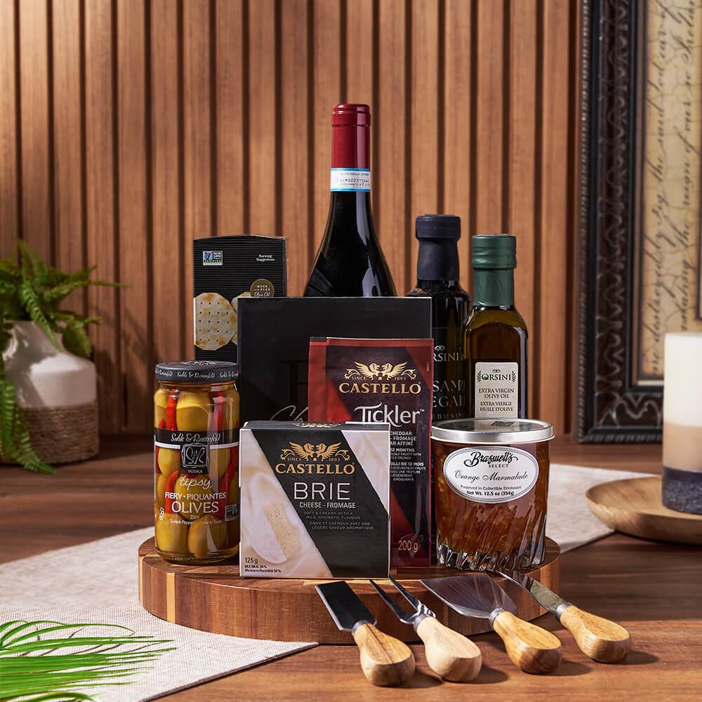 Classic Wine & Dine Gift Basket, wine gift, wine, gourmet gift, gourmet, America delivery