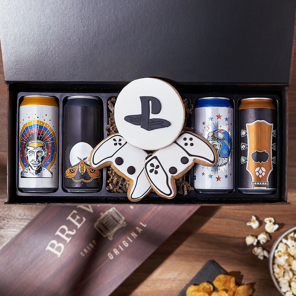 Craft Brew &amp; Gaming Gift Set, beer gift, beer, gaming gift, gaming, cookie gift, cookie, America delivery