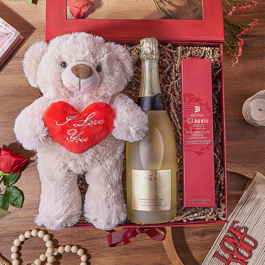 Davisville Valentine’s Basket, champagne gift, champagne, sparkling wine gift, sparkling wine, chocolate gift, chocolate, America delivery