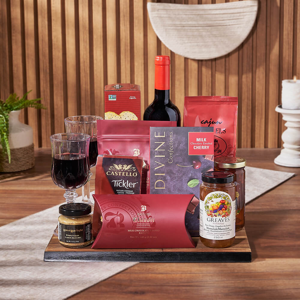 Decadent Wine &amp; Cheese Gift Board from America Baskets - Wine Gift Basket - America Delivery