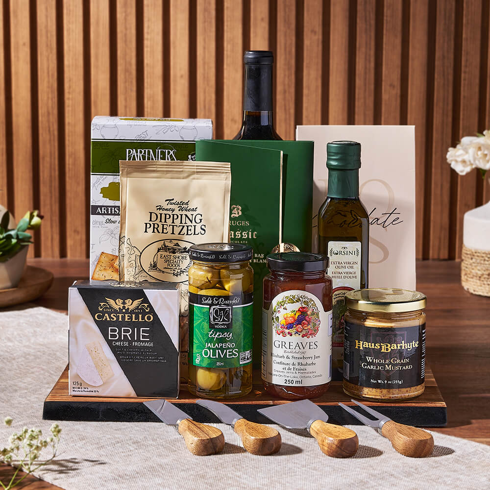 Delicious Gathering Wine &amp; Cheese Gift Set, wine gift, wine, cheese gift, cheese, America delivery