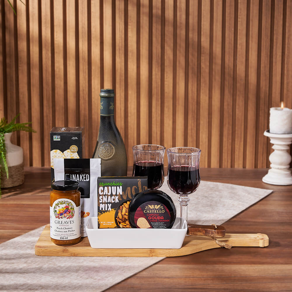 Delightful Wine &amp; Treat Gift Set, wine gift, wine, snack gift, snack, America delivery