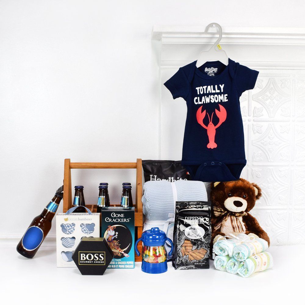 Baby Gift Basket with Beer Carrier – how the gift is presented