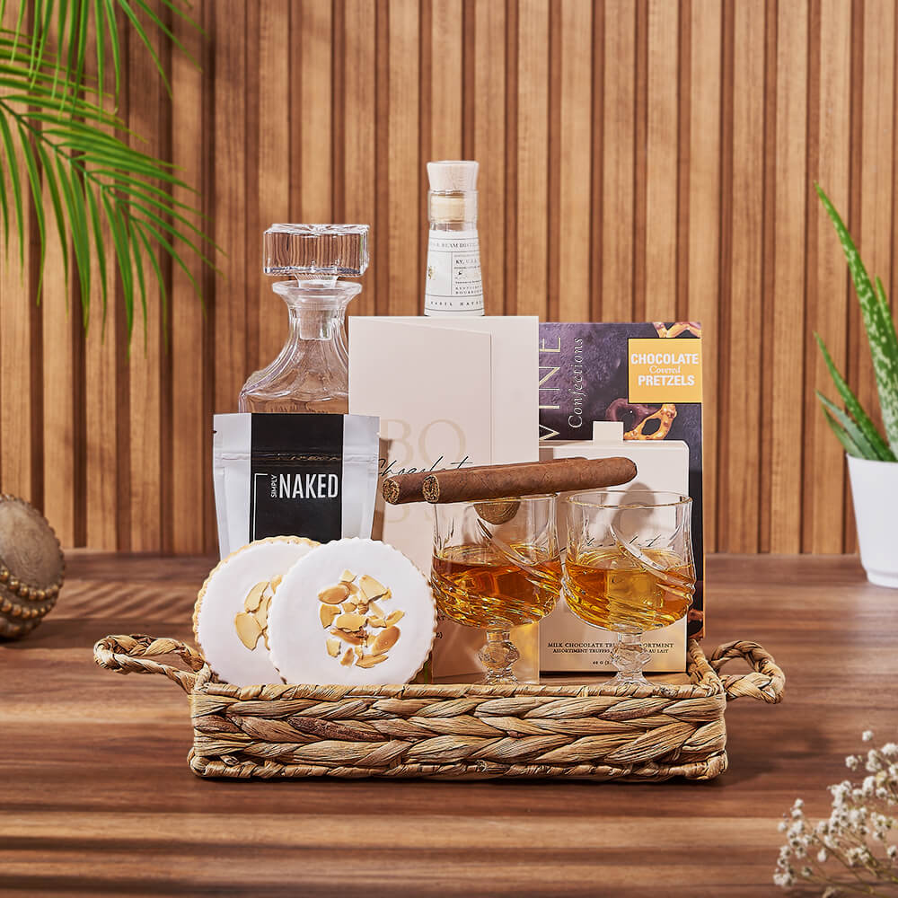 Deluxe Liquor &amp; Decanter Gift Set, liquor gift, liquor, cigar gift, cigar, decanter gift, decanter, America delivery