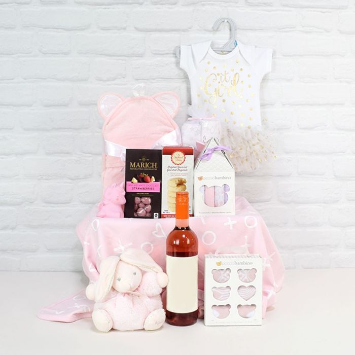 Deluxe Mommy &amp; Baby Girl Gift Basket From America Baskets-America Delivery