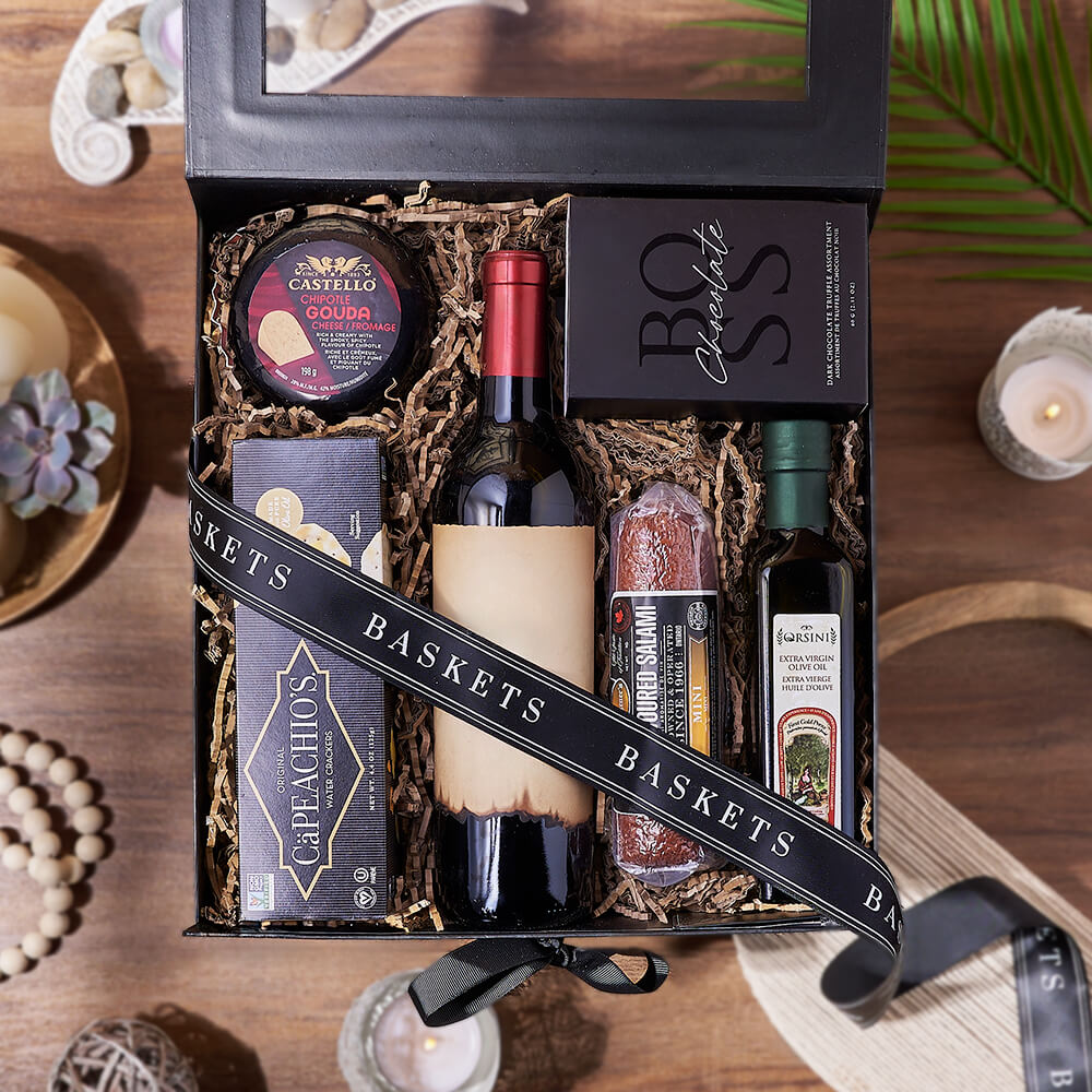 Deluxe Wine &amp; Cheese Crate, wine gift, wine, charcuterie gift, charcuterie, America delivery