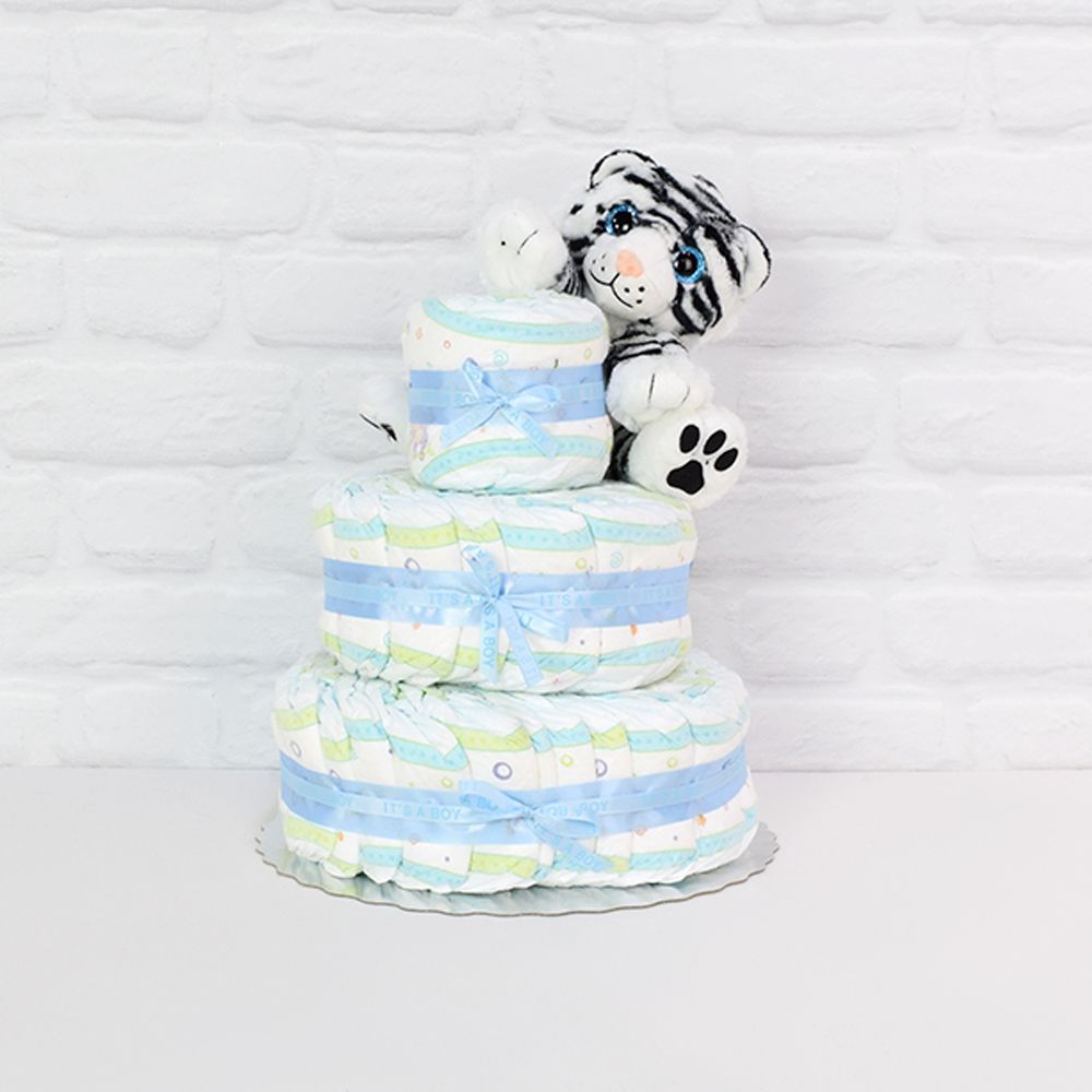 Diapers &amp; Plush Tiger Gift Set from America Baskets - America Delivery